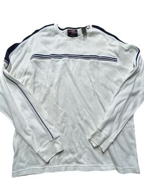 Vintage Y2K Men’s Point Zero White Sweater Black Stripes Size XXL